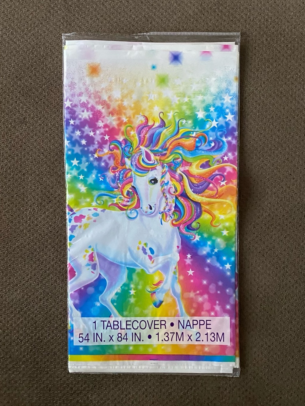 Lisa Frank Rainbow Majesty plastic tablecover - unused, opened